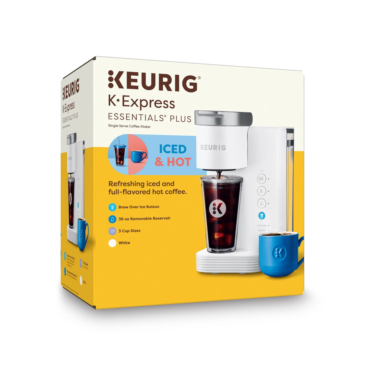 Keurig Single-Serve K-Cup Pod Coffee Maker, White - K-Iced Essentials