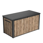 Keter 170 Gallon Durable Resin Outdoor Deck Box Storage, Pine