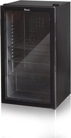 Swan Glass Fronted Under Counter Beverage Cooler, 80L, Black - SR12030BN