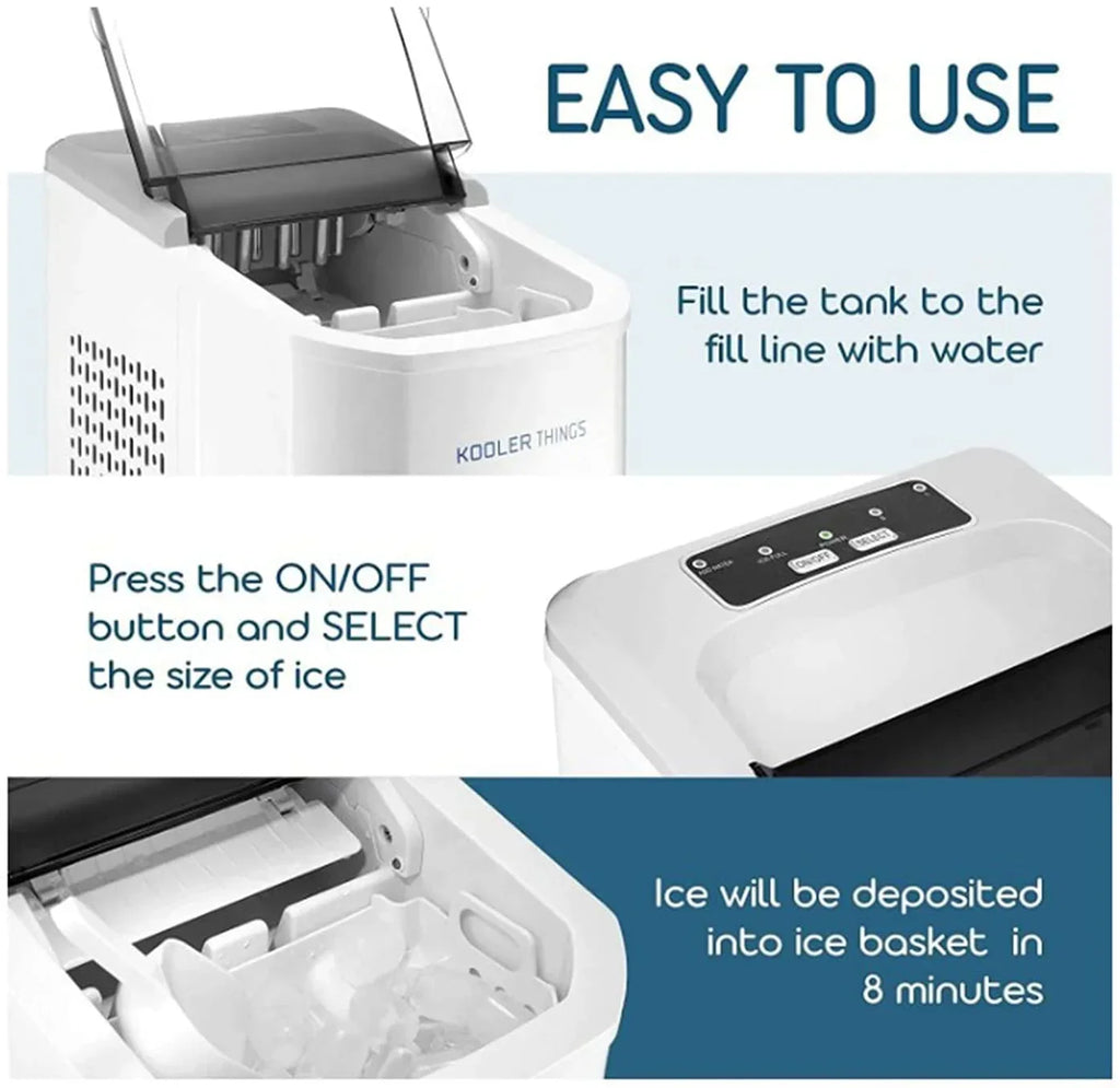Countertop Ice Maker, 1.5L, White - 368-156-953