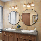 Round Metal Black Frame Bathroom Vanity Mirror - Wall Mounted