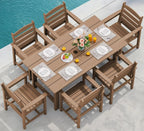 SERWALL 7-Piece HDPE Patio Dining Set, Aruba, 66.9in D x 32.2in W x 29.1in H