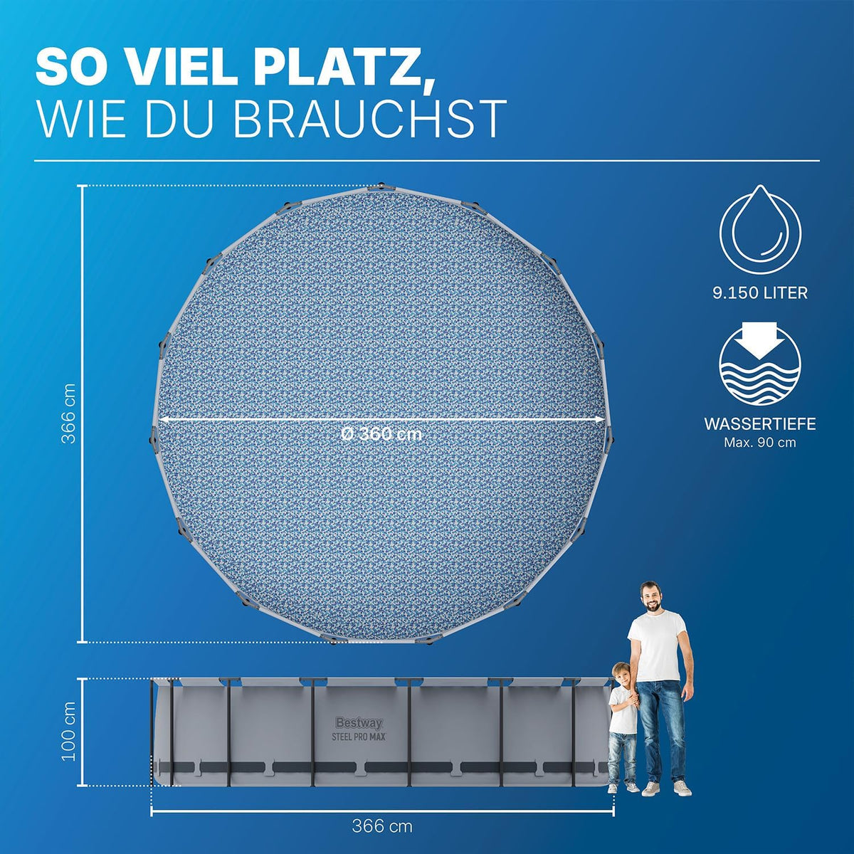 Bestway Steel Pro Max Above Ground Pool 366 x 100 cm - 5616B-7