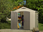 Keter Resin Outdoor Storage Shed, 8 x 11 Foot, 550 Cu. Ft., Taupe