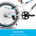 Kids' Single-Speed Mountain Bike, 20-Inch/24-Inch - White Wall Knobby Tires