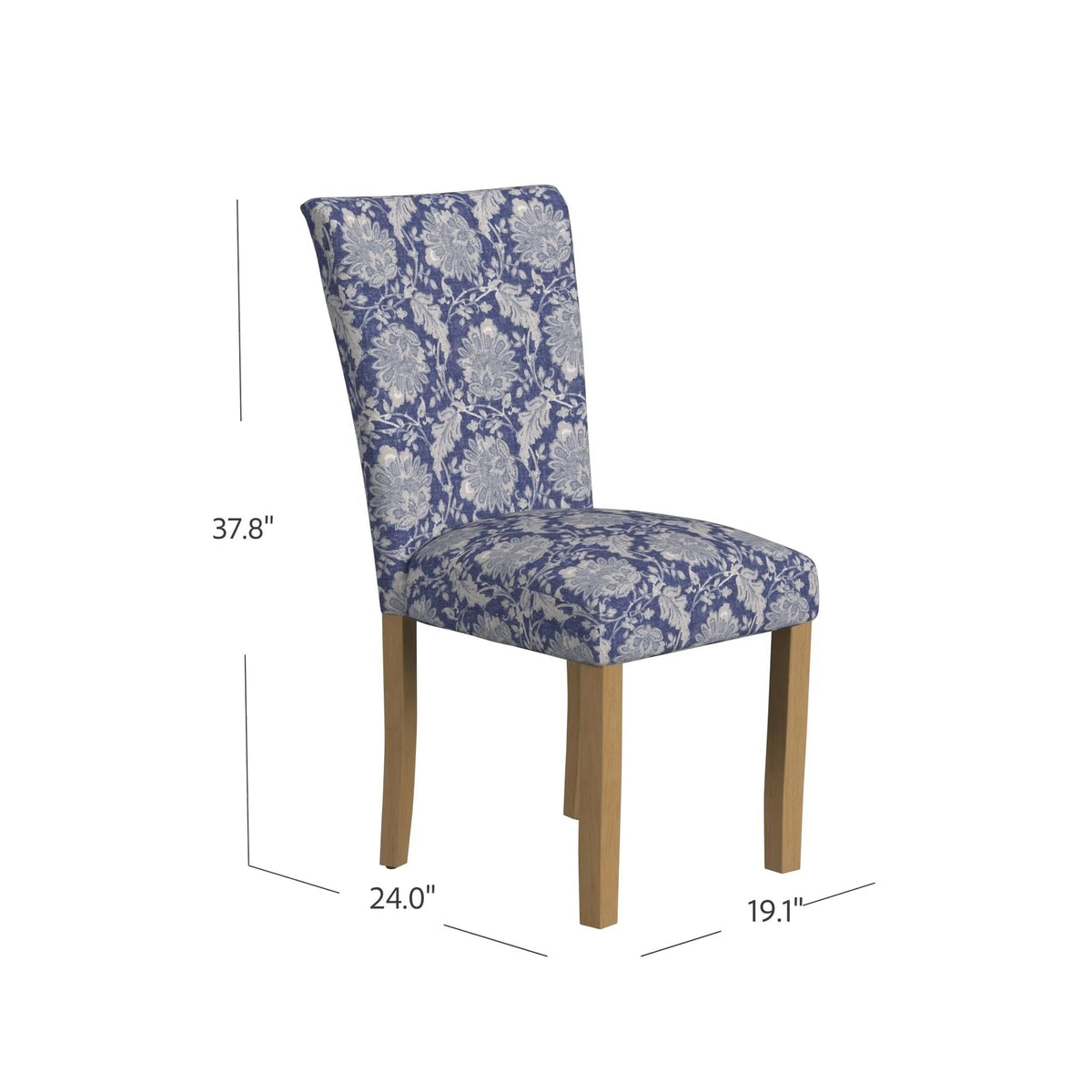 Set Of 2 Upholstered Parsons Dining Chairs, 38 in H x 19 in W x 23.5 in D