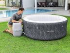 Bestway Inflatable Hot Tub 71in x 71in x 26in, 120 AirJets, Grey - SaluSpa AirJet Hot Tub