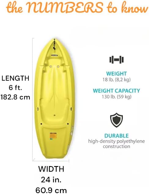 Generic Wave 6' Youth Kayak With Paddle - 6' Youth Wave Kayak