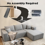 Settab Modular Sectional Sofa, 2 Seater Left-Facing Chaise, Black, 68.9 inch D x 107.5 inch W x 36.3 inch H