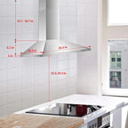 30 Inch Wall Mount Stainless Steel Range Hood With LED Light