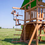 Cedar Mountain-Style Swing Set With 8-Foot Wave Slide And 2 Swing Positions - Grayson Peak