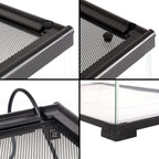 REPTIZOO Knock-Down Mini Glass Reptile Habitat, 20in x 12in x 10in, 10 Gallon