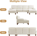 110in U-Shaped 4-Seat Sectional Sofa With Double Chaise - Chenille Beige