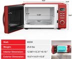 Galanz Retro Countertop Microwave Oven, 0.9 cu ft, Red - GLCMKZ09RDR09