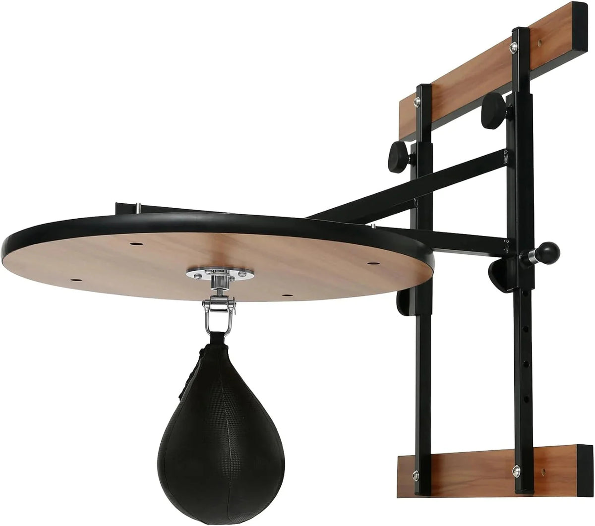 Speed Bag Platform Set, 23 in Wood Platform, 8 Inches Adjustment - Black