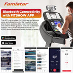 Famistar Folding Treadmill With 15 Levels Auto Incline, 300LB Capacity And 10MPH Speed