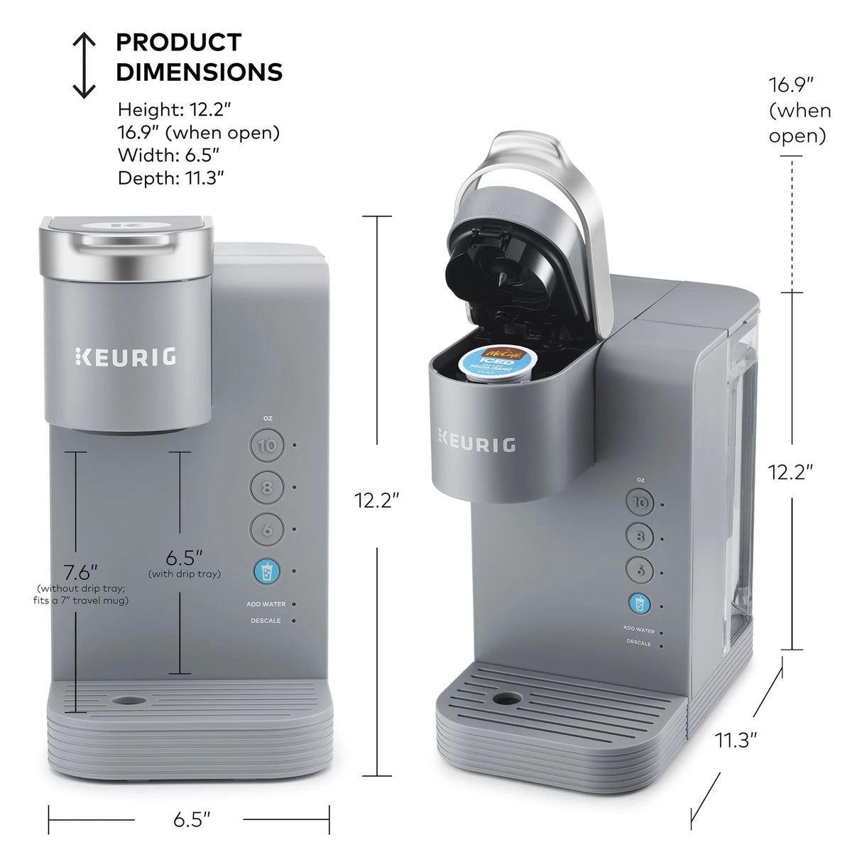Keurig Single-Serve K-Cup Pod Coffee Maker, White - K-Iced Essentials