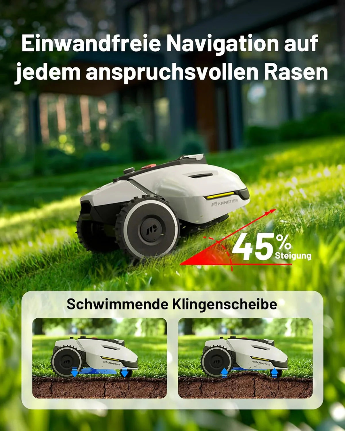 Mammotion YUKA Mini 500H Robotic Lawn Mower, 0.12 Acre, White - 500H
