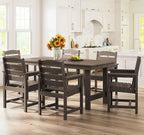 SERWALL 7-Piece HDPE Patio Dining Set, Aruba, 66.9in D x 32.2in W x 29.1in H