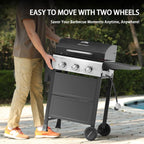 MASTER COOK 3-Burner Propane Gas Grill, 30,000 BTU, Black