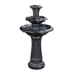 Teamson Home 3-Tier Lily Birdbath Water Fountain, 20.47 in Dia. x 37.8 in H
