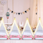 8-Pack Kids Teepee Sleepover Tent Set, White