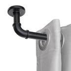 1 Inch Industrial Wrap-Around Curtain Rods, Matte Black, 28-48 in, 48-86 in, 86-120 in