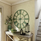 Round Metal Open-Frame Wall Clock