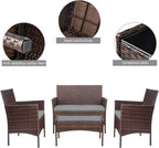 4-Piece Patio Rattan Wicker Furniture Set - T-LCRF834M18