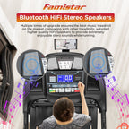 Famistar Folding Treadmill With 15 Levels Auto Incline, 300LB Capacity And 10MPH Speed
