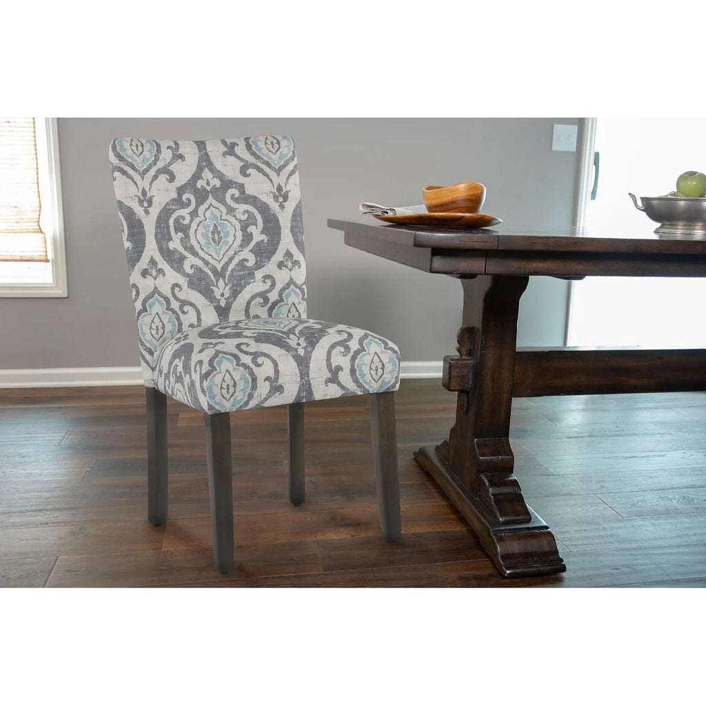 Set Of 2 Upholstered Parsons Dining Chairs, 38 in H x 19 in W x 23.5 in D