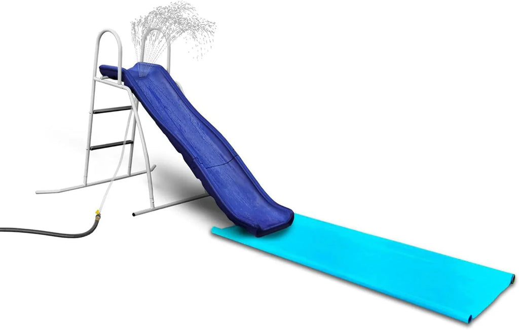 XDP RECREATION Water Wave Slide, 6 Foot, Blue, Built-In Adjustable Sprinkler