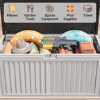 Asofer Resin Deck Box, 100 Gallon, Beige/Brown, 50.4in L x 24.8in W x 25.2in H