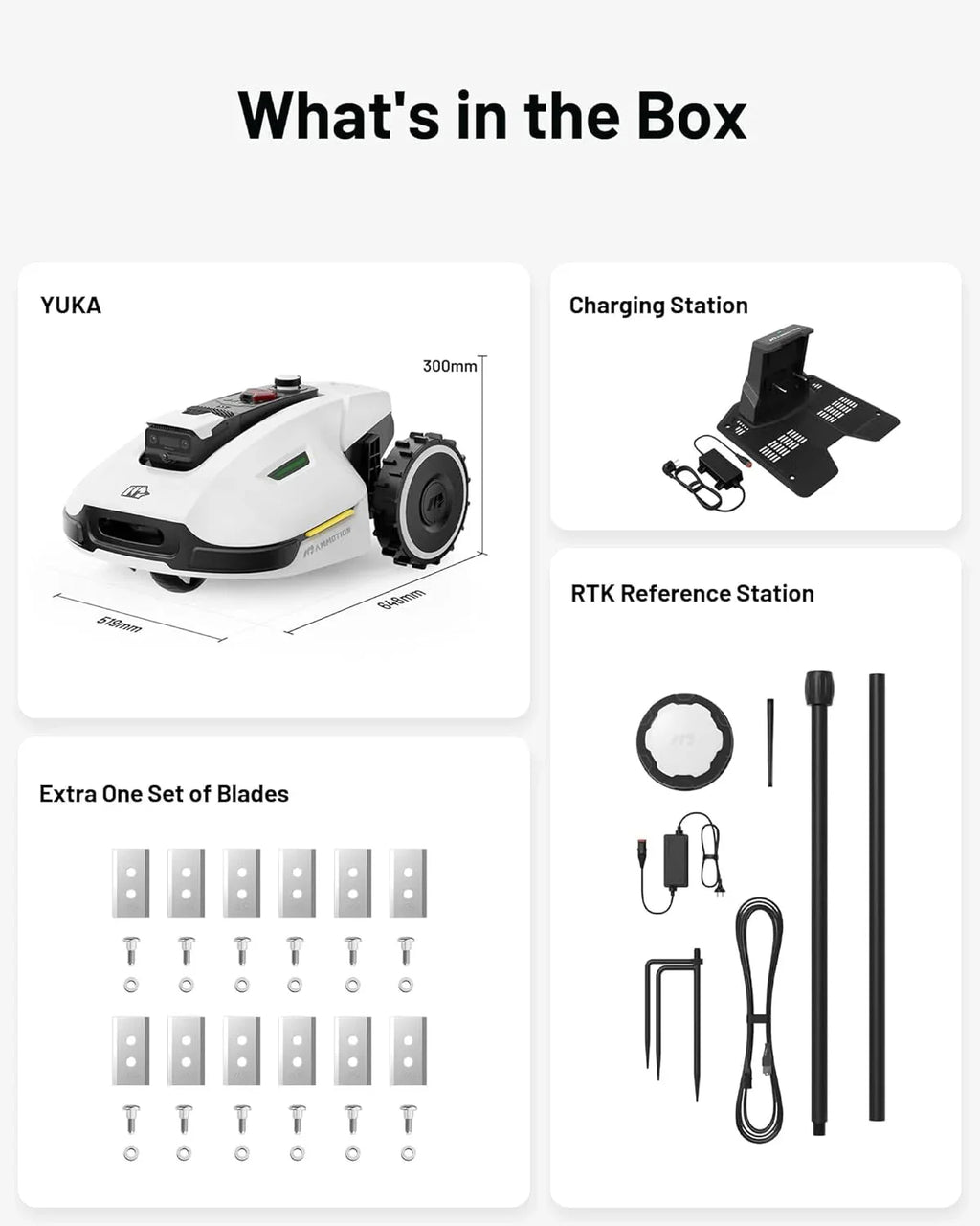 Mammotion YUKA Mini 500H Robotic Lawn Mower, 0.12 Acre, White - 500H