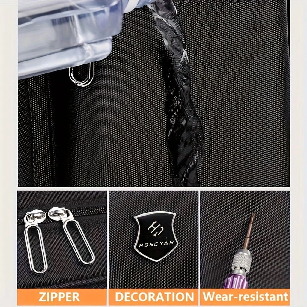 Rolling Backpack With Retractable Handle, Aluminum Frame, Oxford Fabric, Black