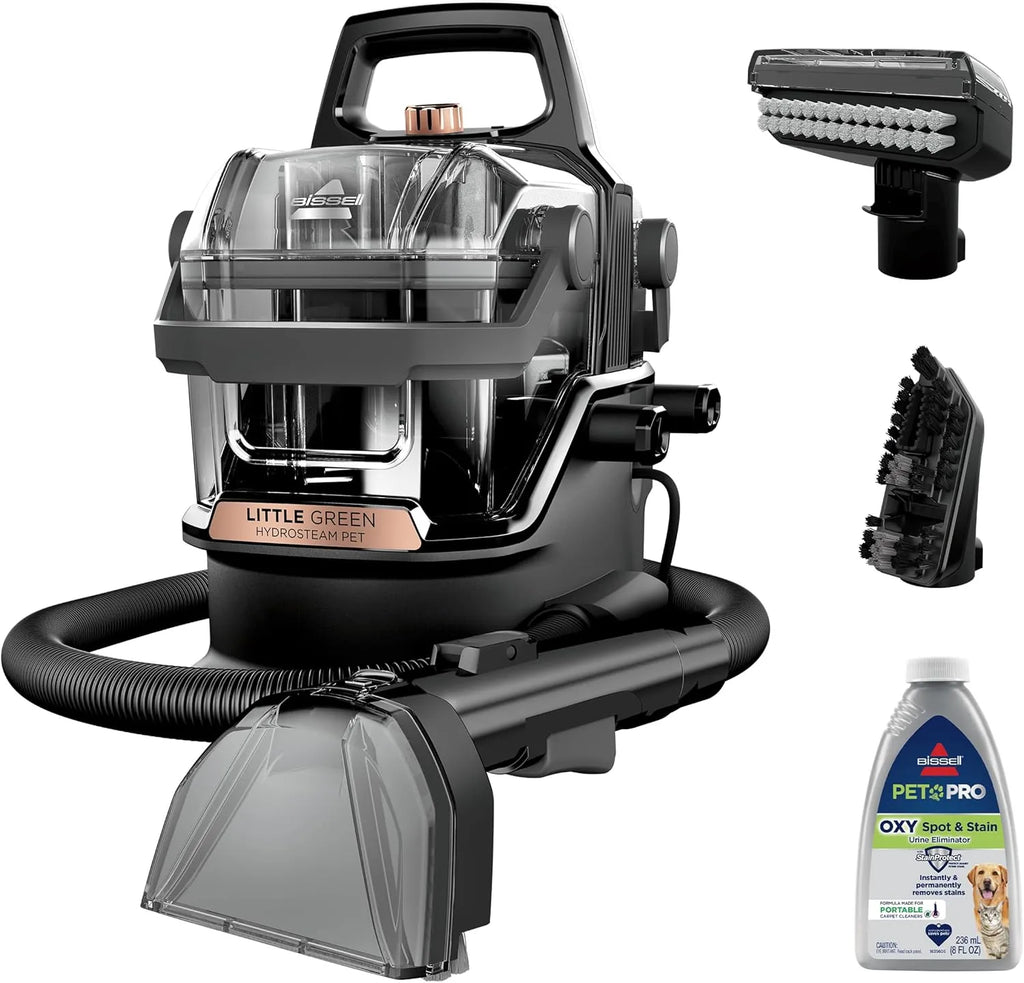 Bissell Little Green HydroSteam Portable Carpet And Upholstery Cleaner, Black And Copper Harbor - 3618