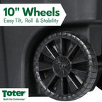 Toter 64 Gallon Black Outdoor Trash Can With Wheels And Lid