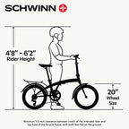 20-Inch Folding Adult Bike for Men and Women - 7-Speed Drivetrain