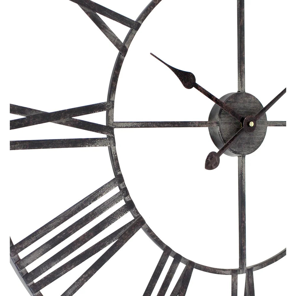 Round Metal Open-Frame Wall Clock