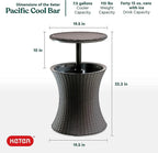 Keter Resin Outdoor Patio Beverage Cooler Table, 7.5 Gallon, Brown - Pacific