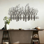 Black Metal Tree Wall Decor - Modern Forest Design Wall Art Sculpture