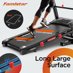 Famistar Folding Treadmill With 15 Levels Auto Incline, 300LB Capacity And 10MPH Speed