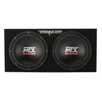 MTX Dual Loaded Subwoofer Enclosures, 12 Inch, 2000 Watt Max, 4 Pack - TNE212DV
