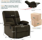 Swivel Rocker Recliner Chair For Compact Spaces - 32in D x 30.2in W x 38.9in H