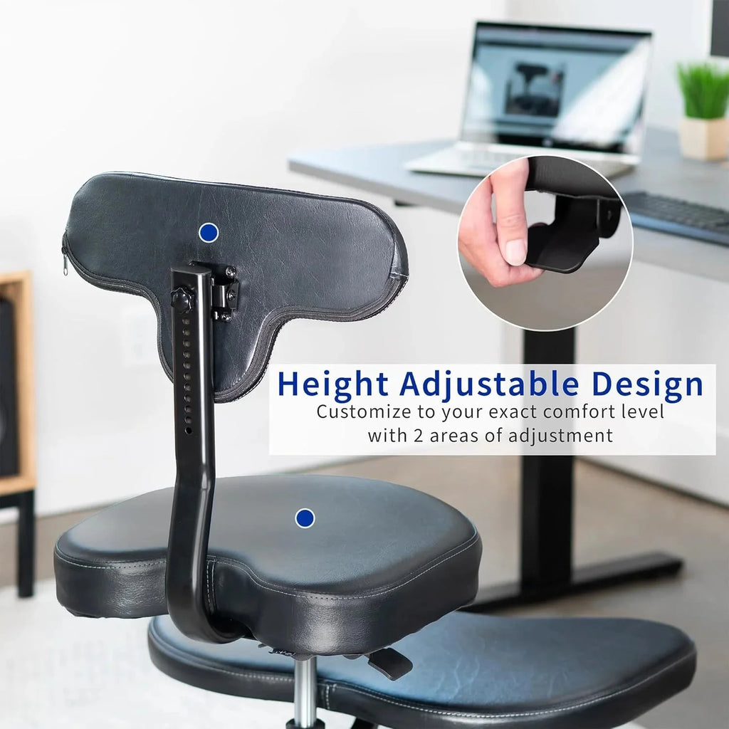 VIVO Cross-Legged Office Chair, Adjustable Height, Black - CHAIR-CL02B-R