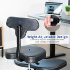 VIVO Cross-Legged Office Chair, Adjustable Height, Black - CHAIR-CL02B-R