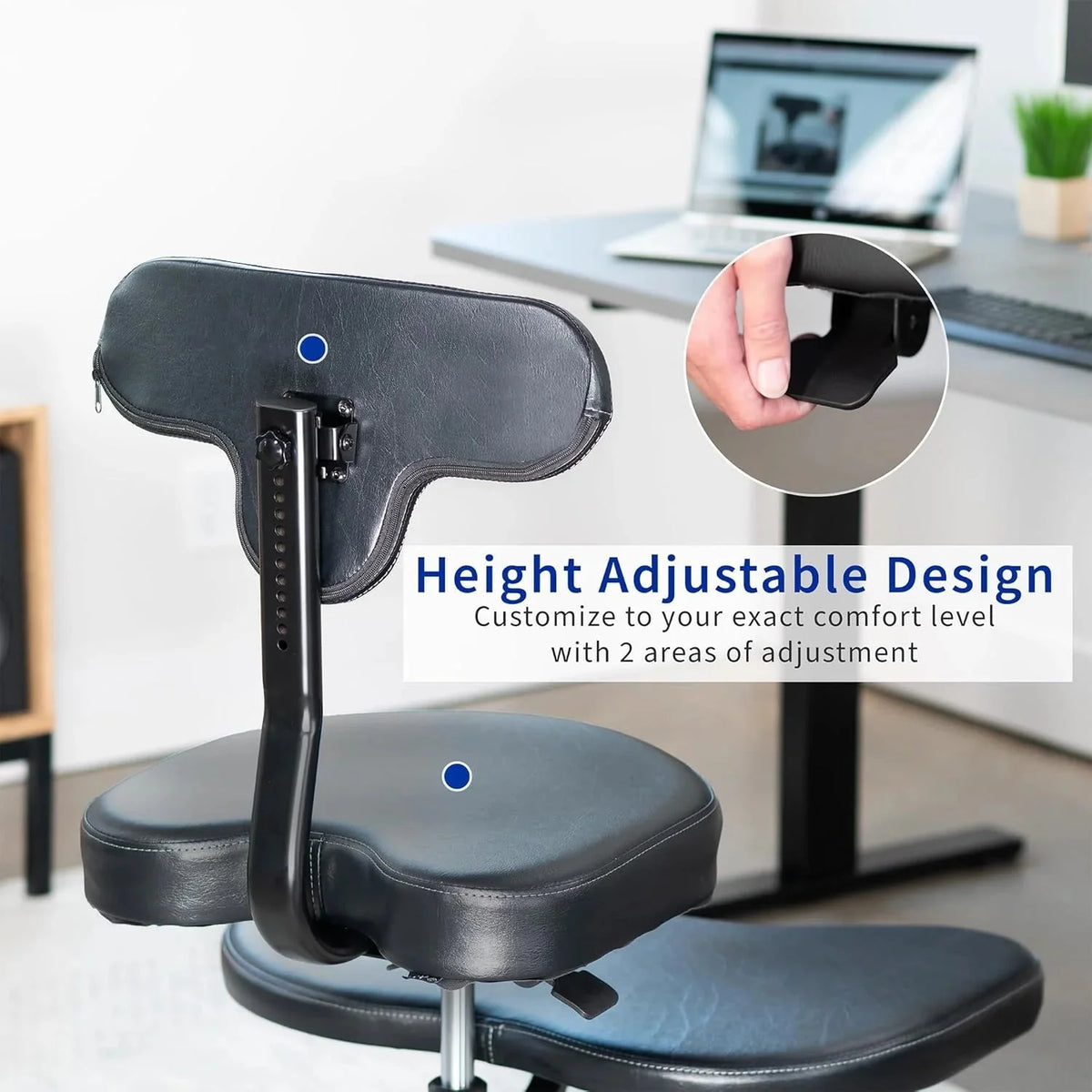 VIVO Cross-Legged Office Chair, Adjustable Height, Black - CHAIR-CL02B-R