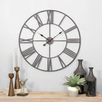 Round Metal Open-Frame Wall Clock