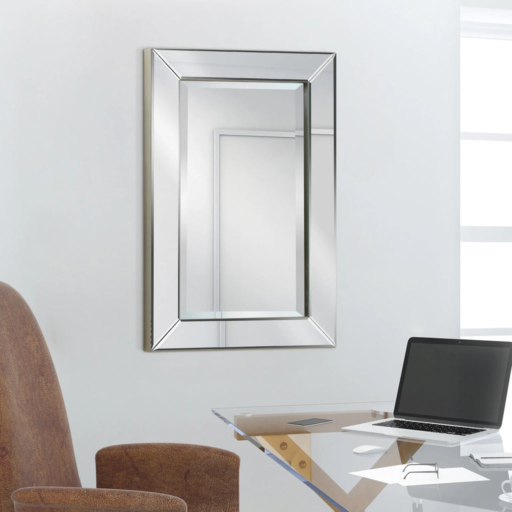 Rectangular Clear Beveled Wall Mirror - 3 Sizes