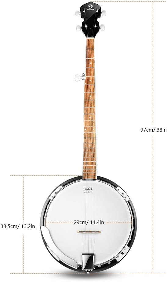 Vangoa 5-String 38 Inch Resonator Banjo Kit, Brown - VBJ-40